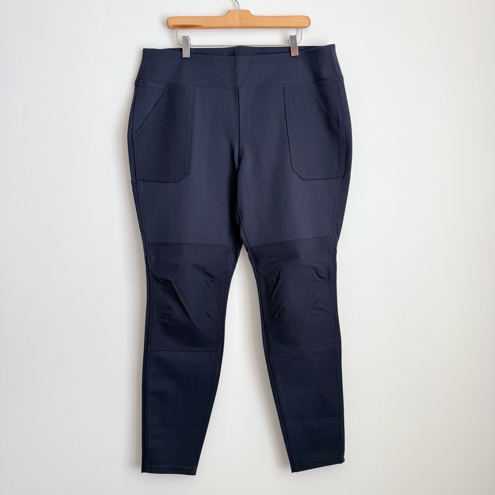 Carhartt Fitted Women's Midweight Navy Blue Utility Leggings with Pockets, XL